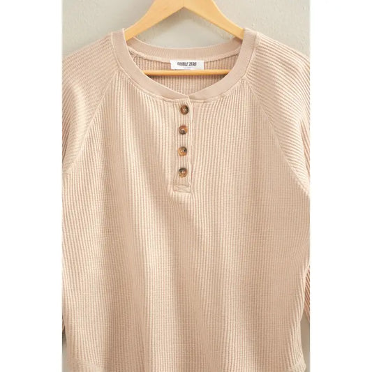 Mineral Wash Waffle Long Sleeve