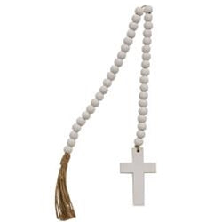 White Cross Beaded Garland