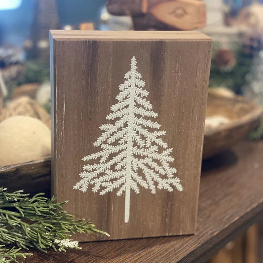 White Glitter Pine Wood Block