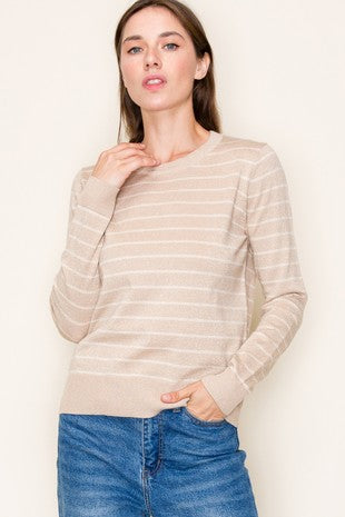 Yarn Stripe Crew Neck