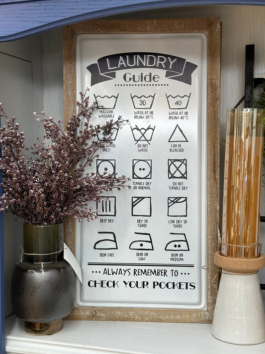 Framed Laundry Symbol Sign